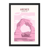 Arches National Park Wall Art, Utah Landscape Print, Minimalist Travel Poster, Pink Desert Decor, Southwestern Art, Adventure Home Decor - Tawshia