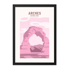Arches National Park Wall Art, Utah Landscape Print, Minimalist Travel Poster, Pink Desert Decor, Southwestern Art, Adventure Home Decor - Tawshia