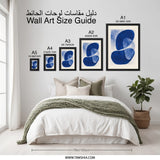Abstract Shapes Wall Art, Cobalt Blue Painting, Modern Art Print, Minimalist Decor, Geometric Artwork, Home Decor Gift - Tawshia