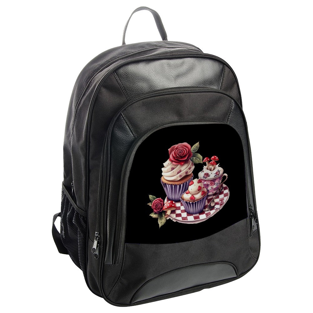Whimsical Cupcake BackPack, Alice in Wonderland Style, Tea Party Design, Unique Backpack, Gift Idea, Everyday Backpack, Travel Backpack - Tawshia