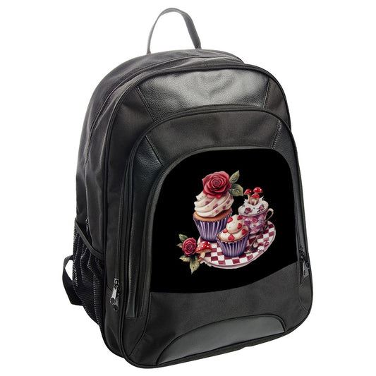 Whimsical Cupcake BackPack, Alice in Wonderland Style, Tea Party Design, Unique Backpack, Gift Idea, Everyday Backpack, Travel Backpack - Tawshia