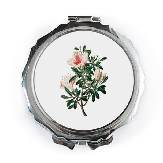 Azalea Pocket Mirror, Floral Pocket Mirror, Flower Pocket Mirror, Nature Pocket Mirror, Botanical Pocket Mirror, Gift for Her - Tawshia