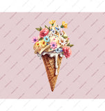 Floral Ice Cream Cone Artwork Colorful product
