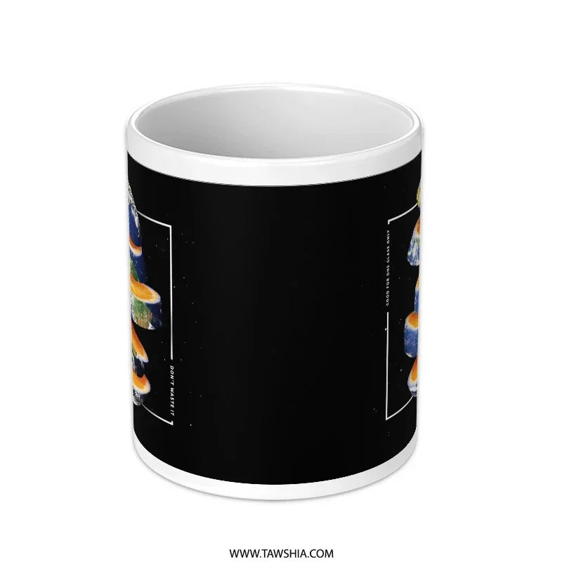 Vibrant Black Mug with Colorful Butterfly Design product