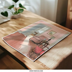 Pink Room Photographic Prints, Interior Art, Home Decor Art, Room Scene Print, Cozy Room Art, Light and Shadow Photo, Wall Art Print - Tawshia