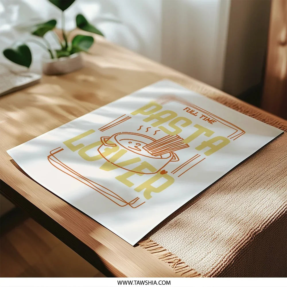 Pasta Lover Photographic Print, Foodie Wall Art, Kitchen Decor, Noodle Art Print, Pasta Art, Funny Food Print, Pasta Poster - Tawshia