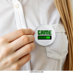 Game On Pinback Button, Gamer Gift, Video Game, Gaming Accessories, Cute Button, Gamer Badge, Gift for Gamers, On Switch Button - Tawshia