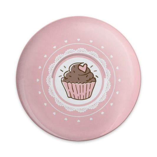 Cute Cupcake Pinback Button, Sweet Treat Button, Pink Heart Button, Kawaii Button, Food Lover Gift, Dessert Pinback Button - Tawshia