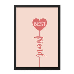Best Friend Heart Wall Art, Friendship Gift, Cute Wall Decor, BFF Present, Home Decor, Minimalist Art, Heart Balloon Art, Friend Wall Print - Tawshia