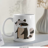 Cute Raccoon Mug, Animal Lover Gift, Cartoon Raccoon Coffee Mug, Unique Coffee Mugs, Coffee Mug Gifts, Tea Cup, Funny Mug, Gift Idea - Tawshia