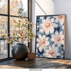 Floral Wall Art, Flower Pattern Print, Botanical Home Decor, Aesthetic Wall Decor, Stylish Art Print, Blooming Wall Decor, Pretty Wall Art - Tawshia