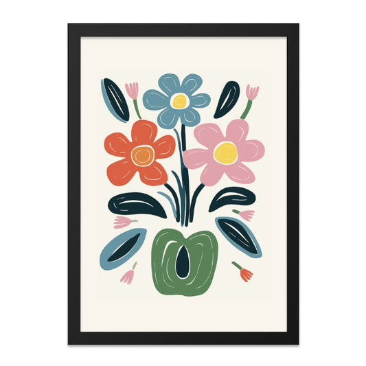 Colorful Floral Wall Art, Modern Flower Print, Abstract Botanical Art, Home Decor Wall Art, Minimalist Floral Art Print - Tawshia
