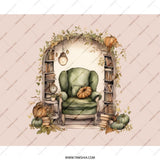 Cozy Reading Nook Mouse Pad, Autumnal Armchair Decor, Book Lover Gift, Fall Pumpkin Vibes, Home Library Desk Accessory - Tawshia