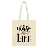 Nurse Life Tote Bag, Heartbeat Design, Nursing Gift, Future Nurse, Nurse Appreciation, Medical Worker, Everyday Tote Bag - Tawshia