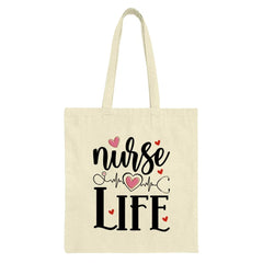 Nurse Life Tote Bag, Heartbeat Design, Nursing Gift, Future Nurse, Nurse Appreciation, Medical Worker, Everyday Tote Bag - Tawshia