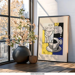 Lichtenstein Inspired Wall Art, Pop Art Print, Coffee Art Decor, Comic Art Print, Modern Art Wall Decor, Living Room Art, Office Decor - Tawshia