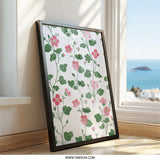 Pink Floral Wall Art, Botanical Print, Flower Decor, Floral Pattern Art, Trendy Home Decor, Modern Wall Decor, Housewarming Gift - Tawshia