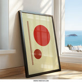 Geometric Wall Art Print, Modern Circle Art, Abstract Minimalist Design, Red Dot Art, Contemporary Home Decor, Simple Wall Decor - Tawshia