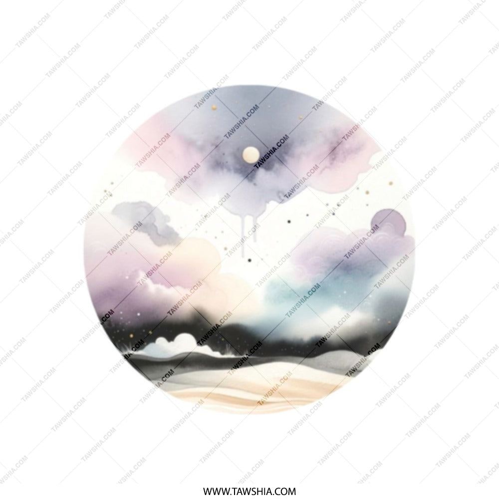 Watercolor Sky Tote Bag, Aesthetic Landscape Print, Cloudy Beach Scene, Minimalist Style, Pastel Colors, Artistic Design, Unique Art Gift - Tawshia
