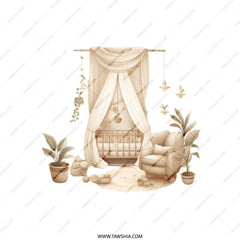 Baby Nursery Tote Bag, Boho Baby Room, Crib Tote, Neutral Decor, Cute Nursery Art, Baby Shower Gift Idea, New Mom Gift, Kids Room Tote - Tawshia