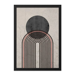 Modern Geometric Wall Art, Abstract Circle Print, Contemporary Arch Wall Decor, Minimalist Art Print, Boho Home Decor, Framed Wall Art - Tawshia