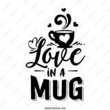 Love in a Mug, Coffee Mug, Cute Coffee Cup, Mug with Hearts, Gift for Her, Valentine's Day Gift, Coffee Lover Gift, Unique Mug, Hot Cocoa - Tawshia