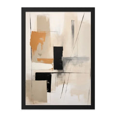 Abstract Wall Art, Modern Art Print, Geometric Shapes Painting, Beige Black Wall Decor, Contemporary Wall Art, Housewarming Gift, Wall - Tawshia