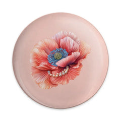 Peach Poppy Pinback, Pearl Accent Floral Pin, Pretty Flower Pin, Unique Accessory, Gift Idea Pinback, Artistic Pin Badge - Tawshia