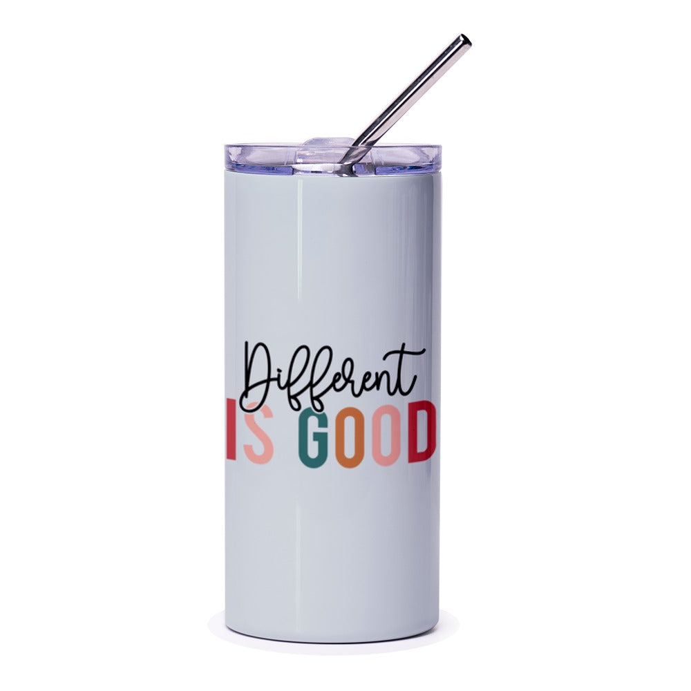 Different is Good Tumbler, Inspirational Quote Tumbler, Positive Affirmation Drinkware, Everyday Tumbler, Gift for Friend, Motivation - Tawshia