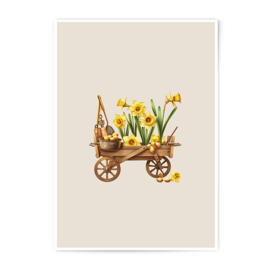 Daffodil Photographic Prints, Floral Art Print, Garden Cart Decor, Spring Flower Wall Art, Easter Gift, Home Decor - Tawshia