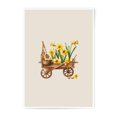 Daffodil Photographic Prints, Floral Art Print, Garden Cart Decor, Spring Flower Wall Art, Easter Gift, Home Decor - Tawshia