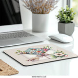 Floral Envelope Mouse Pad, Flower Mousepad, Spring Decor Desk Mat, Cute Office Decor, Letter and Blossom Mouse Pad, Work From Home Gift - Tawshia