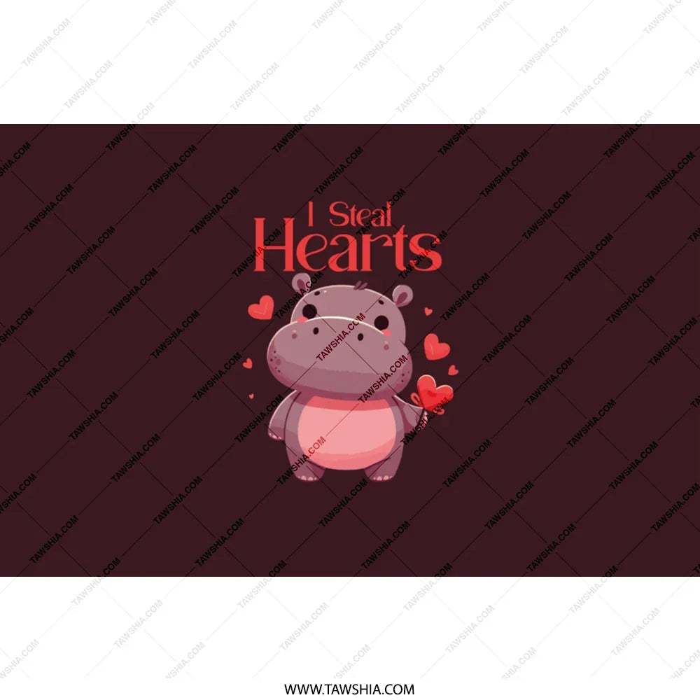 I Steal Hearts Hippo Valentine's Day design product