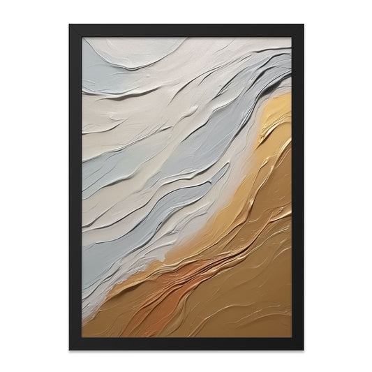 Abstract Painting Wall Art, Textured Neutral Colors Art Print, Modern Art Home Decor, Beige Brown Grey Wall Hanging - Tawshia