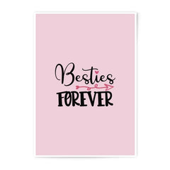 Besties Forever Photographic Prints, Friendship Wall Art, Pink Best Friend Gift, Girl Room Decor, Best Friend Art Print - Tawshia