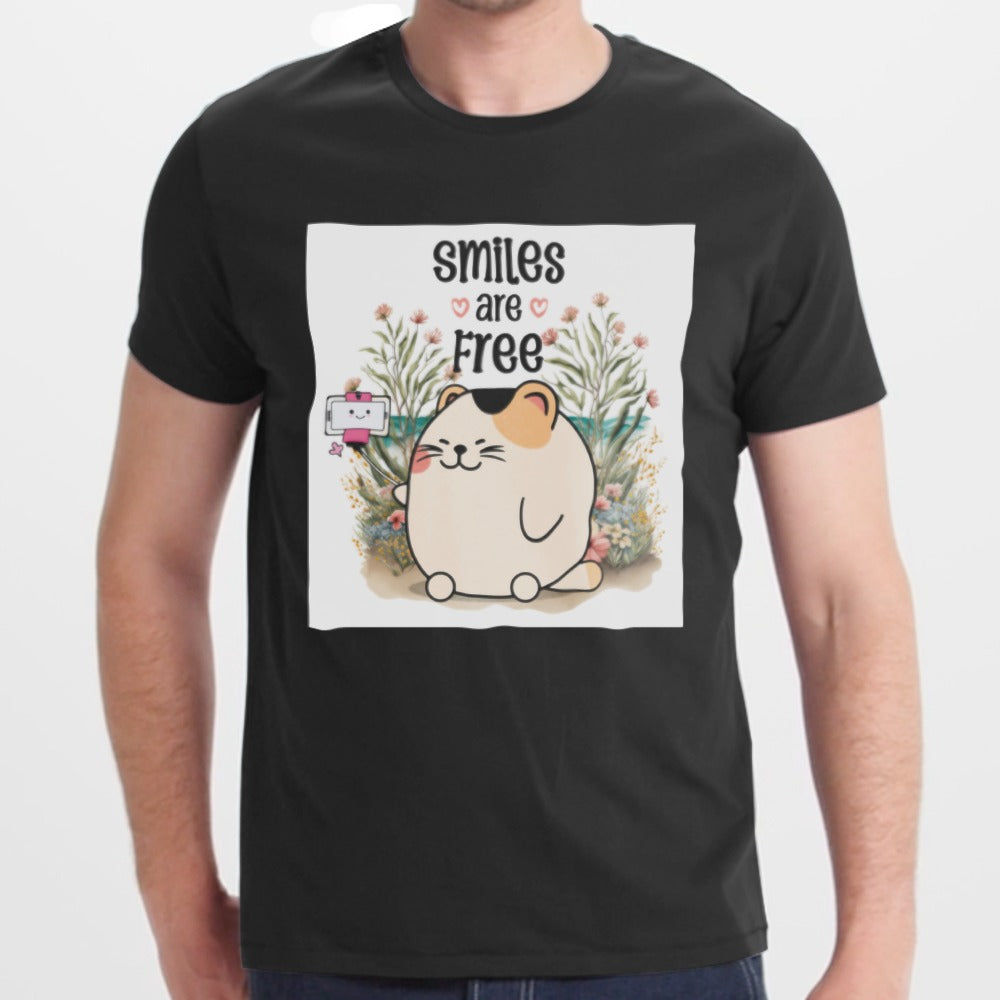 Smiles Are Free Cute Cat Graphic T-Shirt product type
