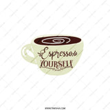 Espresso Yourself Pocket Mirror, Coffee Lover Gift, Unique Pocket Mirror, Inspirational Pocket Mirror, Cute Compact Mirror - Tawshia