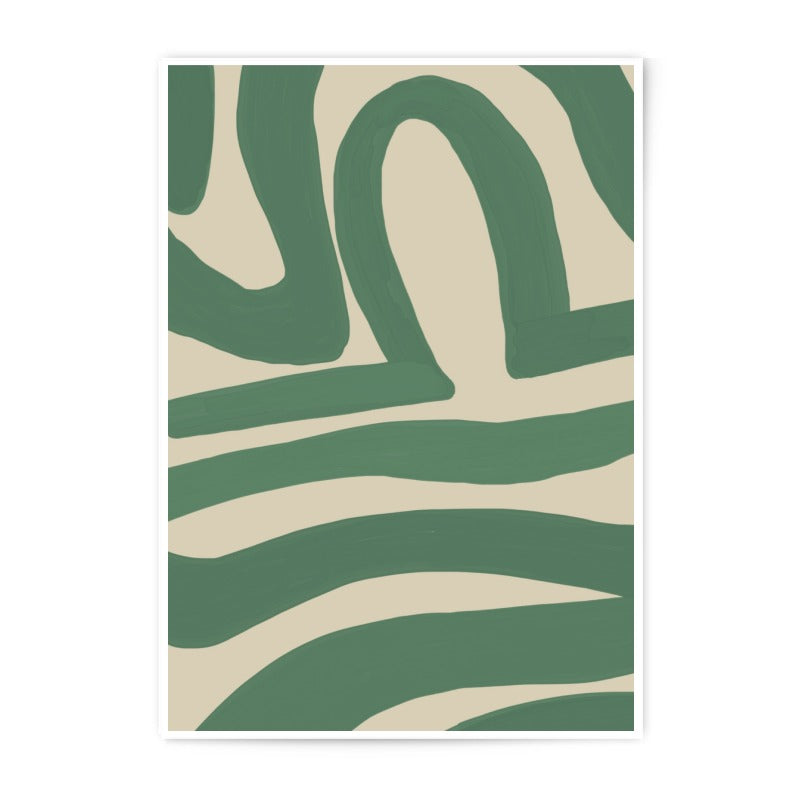 Abstract Lines Photographic Print, Green and Beige, Modern Wall Art, Home Decor, Minimalist Art, Trendy Print, Unique Design, Wall Decor - Tawshia