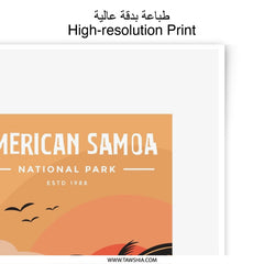 American Samoa Photographic Print, National Park Art, Palm Tree Sunset, Travel Poster Print, Island Wall Decor, Vacation Gift Idea - Tawshia