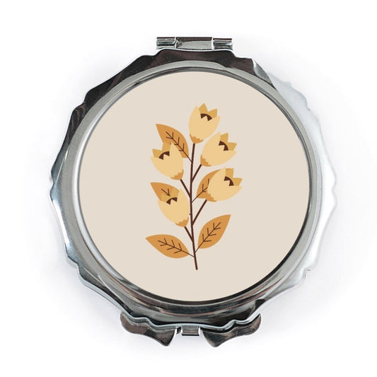 Floral Pocket Mirror, Cute Flower Mirror, Small Makeup Mirror, Travel Mirror, Aesthetic Mirror, Botanical Pocket Mirror, Trendy Gift - Tawshia