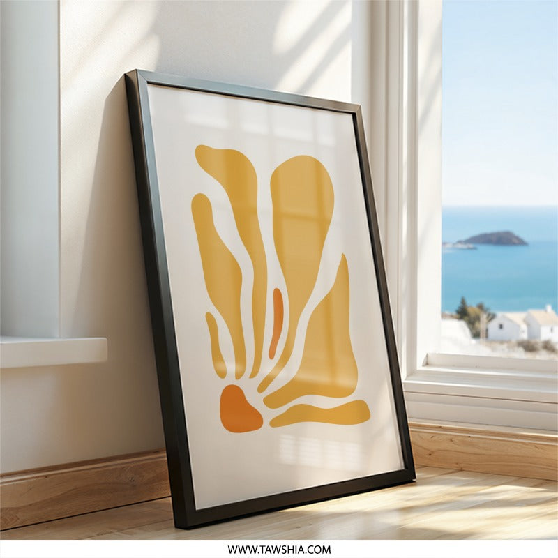 Abstract Floral Wall Art, Minimalist Print, Modern Home Decor, Scandinavian Art, Neutral Tones, Botanical Artwork, Living Room Art - Tawshia