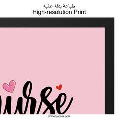 Nurse Life Framed Wall Art, Pink Wall Decor, Gift for Nurse, Heartbeat Art, Medical Decor, Nurse Appreciation Gift, Pink Themed Art - Tawshia