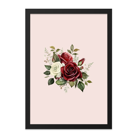 Rose Bouquet Wall Art, Floral Print, Botanical Art, Elegant Home Decor, Flower Painting, Gift for Her - Tawshia