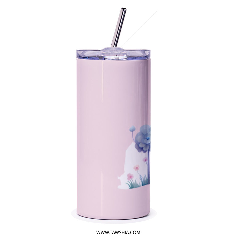 Floral Tumbler, Flower Garden Tumbler, Artistic Tumbler, Pastel Flower Tumbler, Whimsical Tumbler, Cute Tumbler, Drinkware, Gift Idea - Tawshia