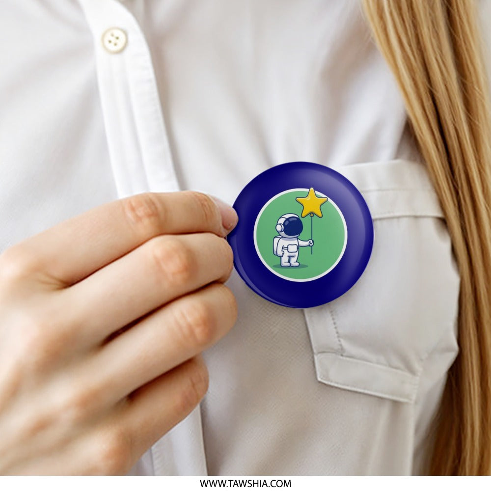 Astronaut Pinback Button, Starry Dreams Pin, Space Lover Gift, Cute Astronaut Button, Space Theme Party, Fun Button Pinback - Tawshia
