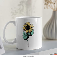 Sunflower Mug, Floral Mug, Flower Mug, Nature Mug, Garden Mug, Unique Mug, Coffee Mug, Tea Mug, Gift Mug, Aesthetic Mug - Tawshia