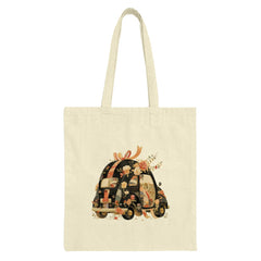 Floral Car Tote Bag, Cute Vehicle Bag, Stylish Everyday Tote, Unique Gift Idea, Trendy Tote Bag for Women, Quirky Car Design, Nature Lover - Tawshia