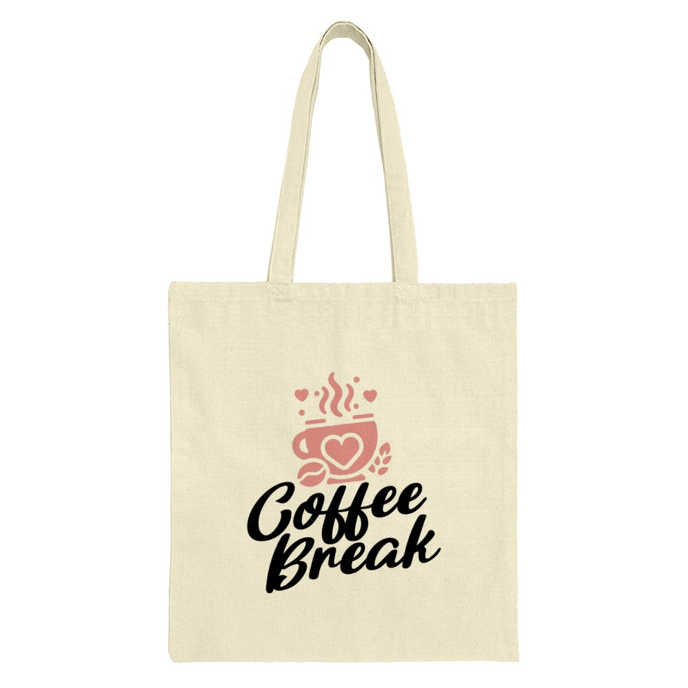 Coffee Break Tote Bag, Cute Coffee Cup, Gift for Coffee Lover, Everyday Bag, Shopping Bag, Book Bag, Reusable Bag - Tawshia