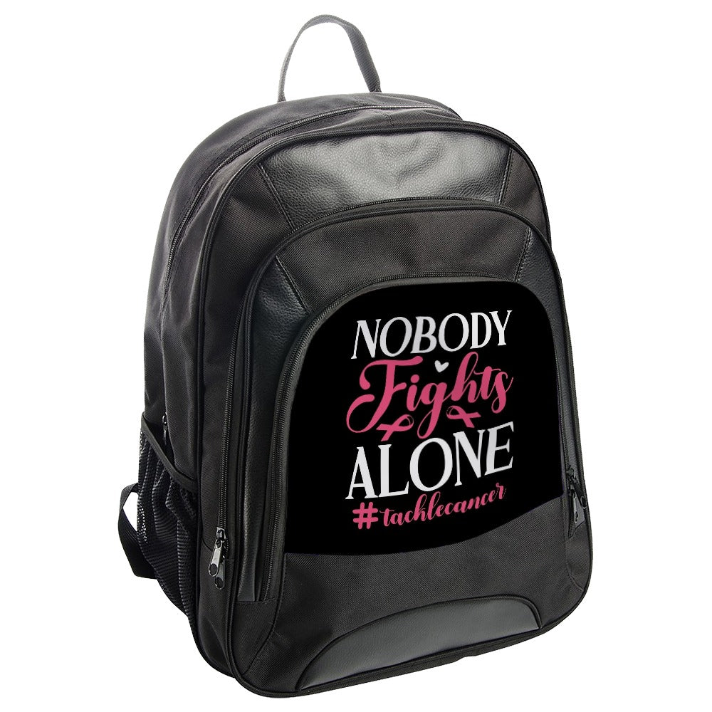Breast Cancer Awareness Backpack, Nobody Fights Alone, Ribbon Support Backpack, Survivor Gift, Motivational Backpack, Hope Design - Tawshia