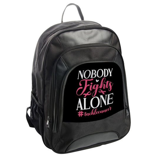 Breast Cancer Awareness Backpack, Nobody Fights Alone, Ribbon Support Backpack, Survivor Gift, Motivational Backpack, Hope Design - Tawshia